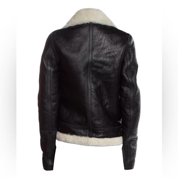 Coach Black Leather & Shearling Jacket NWT - Picture 3 of 5